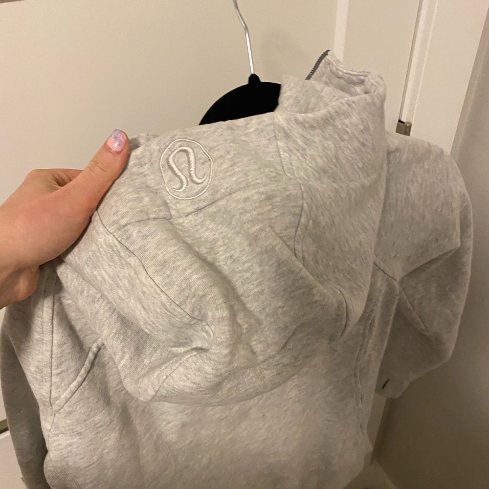 Lululemon light gray scuba hoodie!